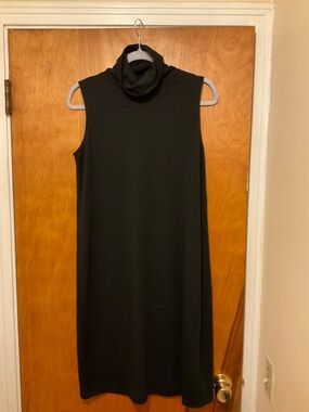 Old Navy Sleeveless Turtleneck Dress Black Sz M Stretchy Casual